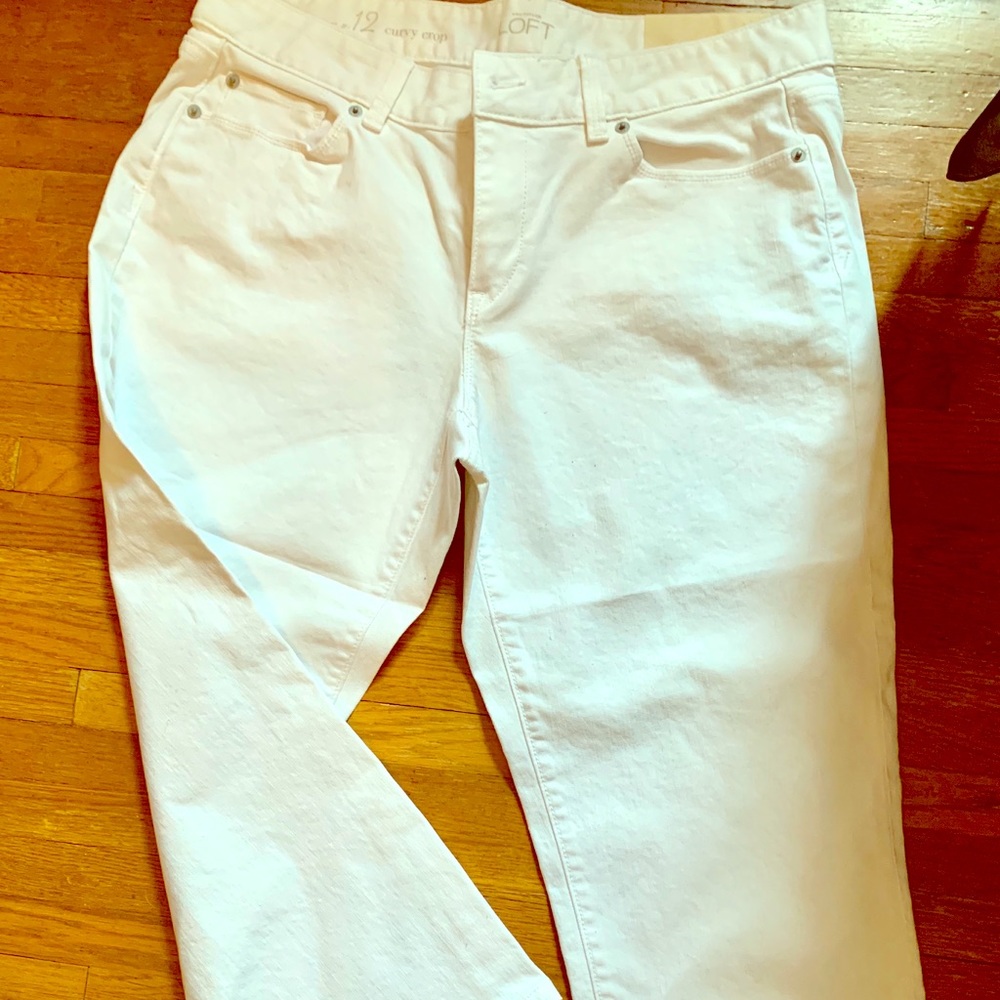 NWT Ann Taylor Loft White Curvy Crop Jeans